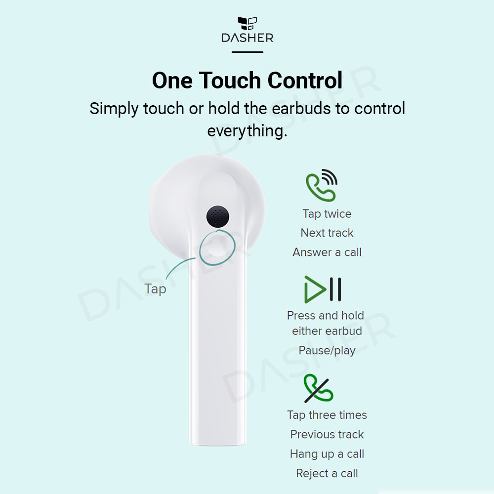 Redmi Buds 3 earbud with touch control icons