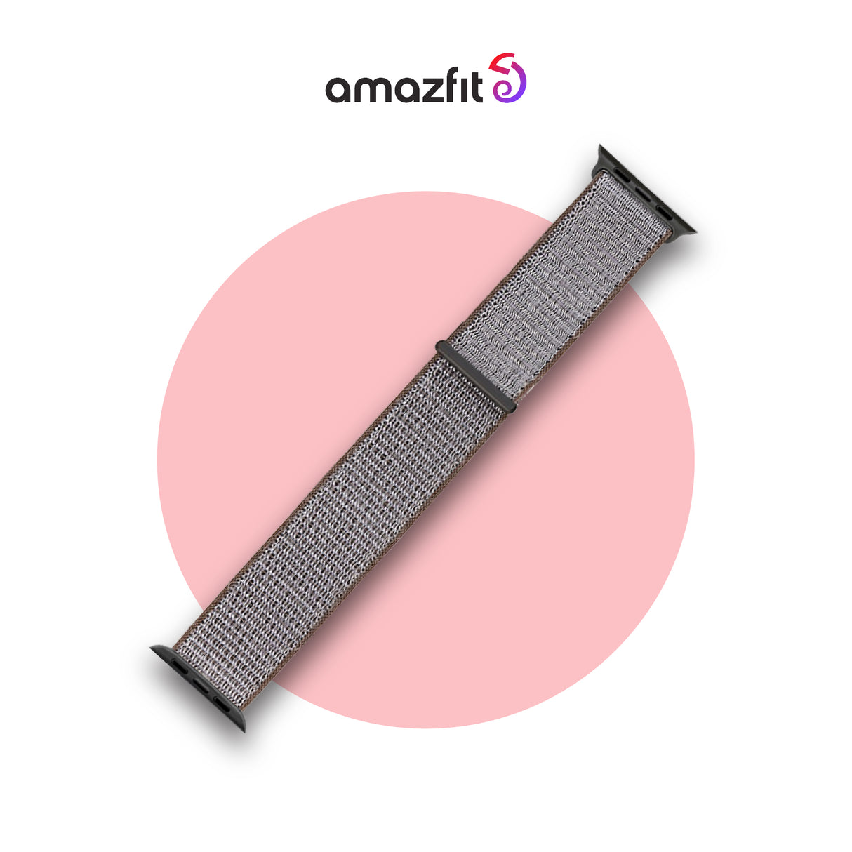 20mm Nylon Strap in Grey with dark clasp and pin-and-loop ends