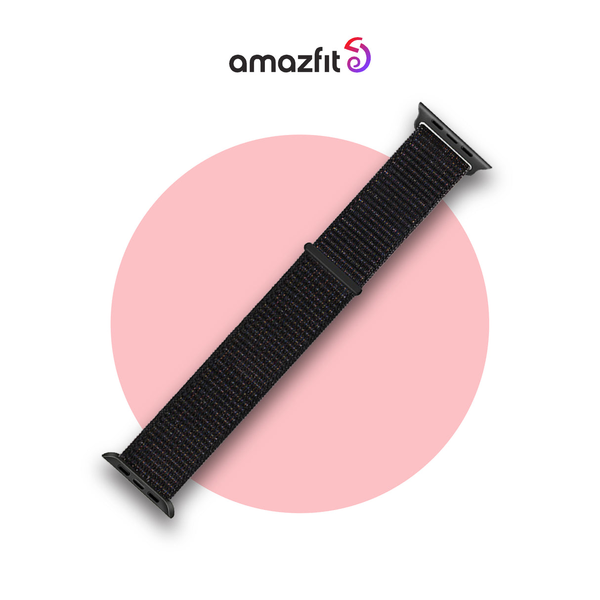 22mm Nylon-Uhrarmband, schwarzes gewebtes Band, Dornseite mit Öffnungen