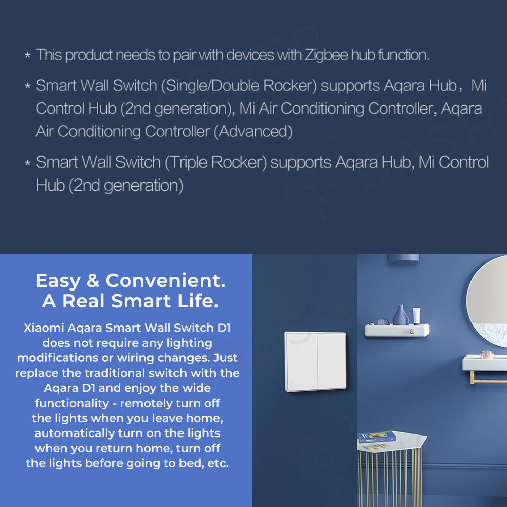 Aqara Wall Switch D1 3 Key- Zigbee (With Neutral)