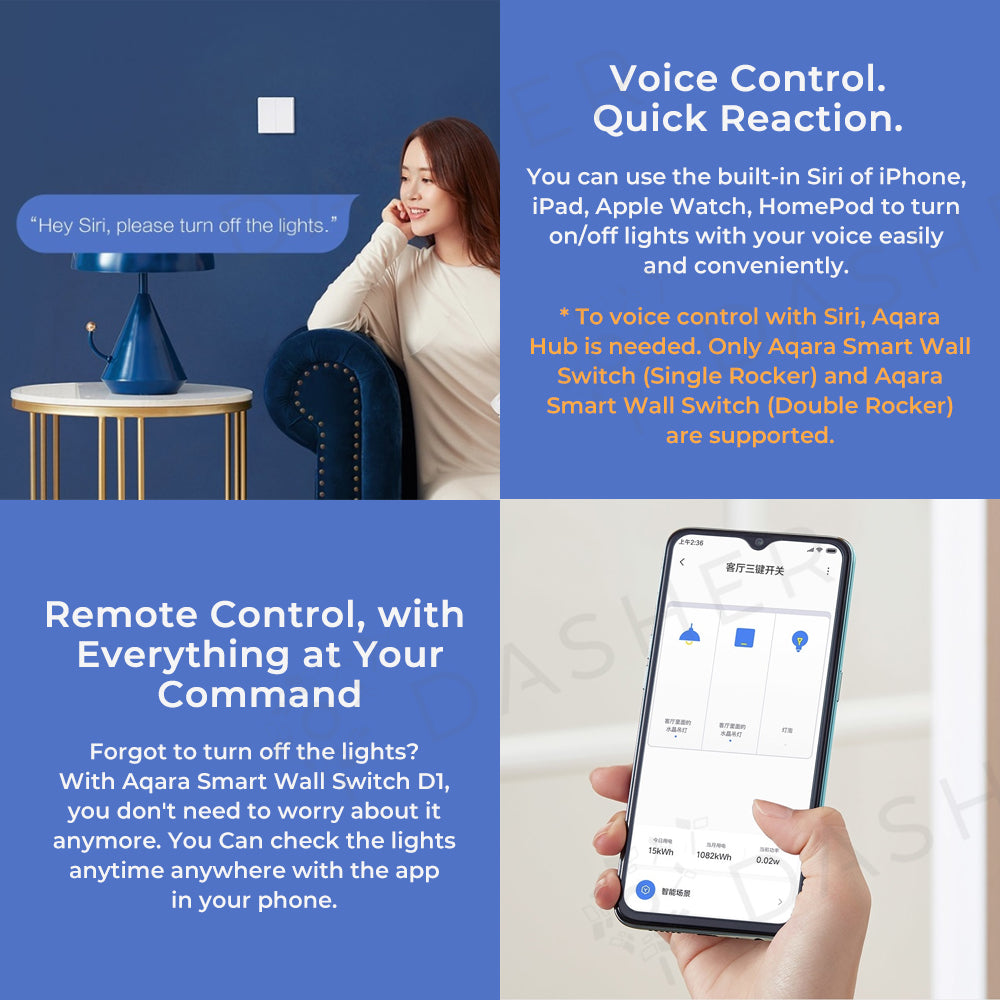 Aqara Wall Switch D1 3 Key- Zigbee (With Neutral)