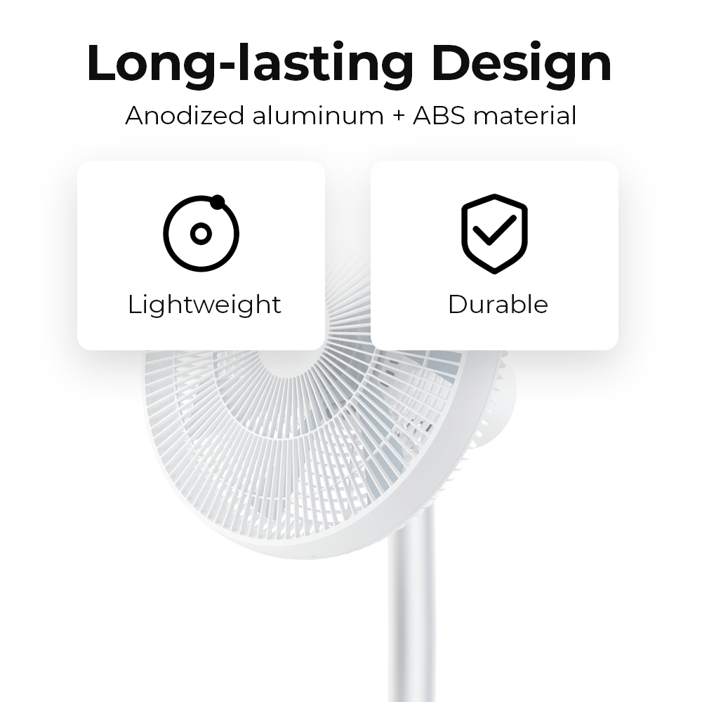 Smartmi Smart Cordless Stand Fan 2S - Ideal for Bring anywhere