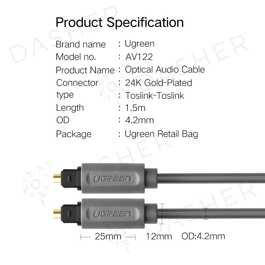 UGreen Optical Audio Cable AV122 - (1.5M)