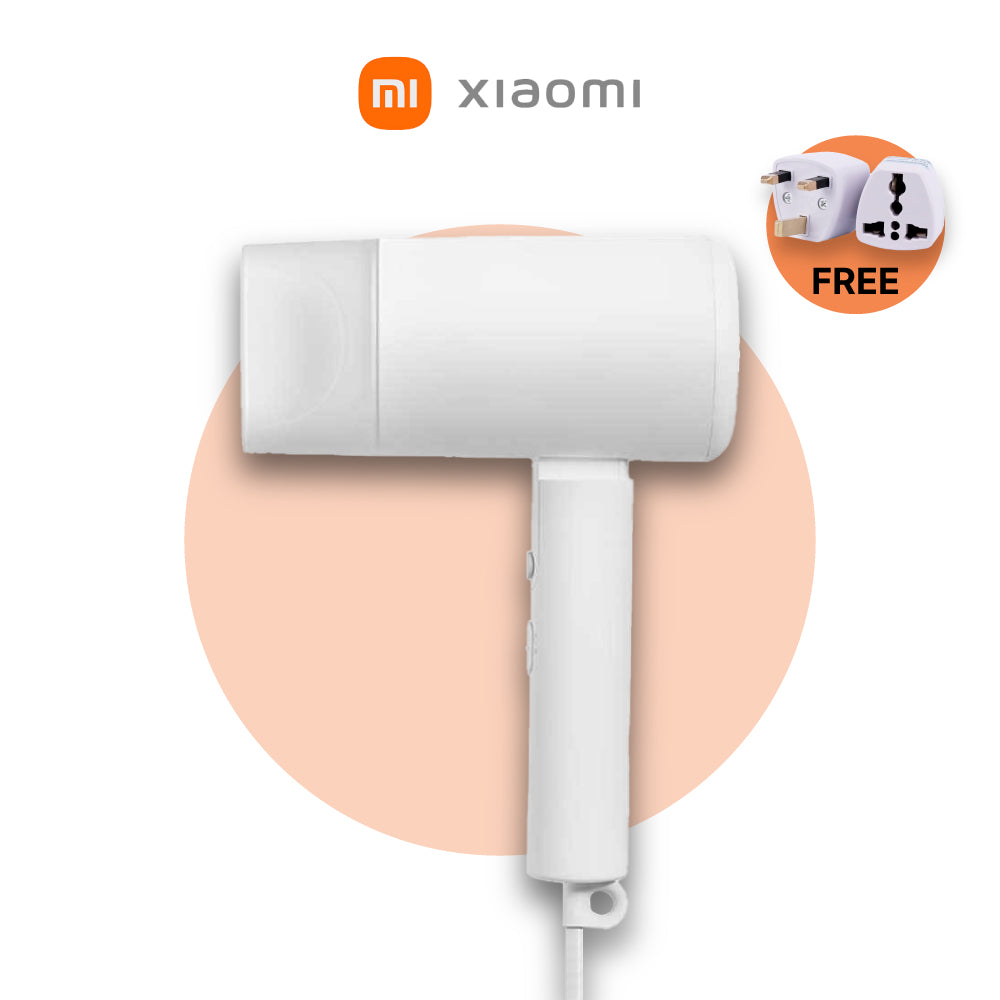 XiaoMi H101 Hair Dryer Negative Ion Quick Drying Foldable Anti Damage Deep Hydration - White/Pink (1600W) 小米负离子速干吹风机