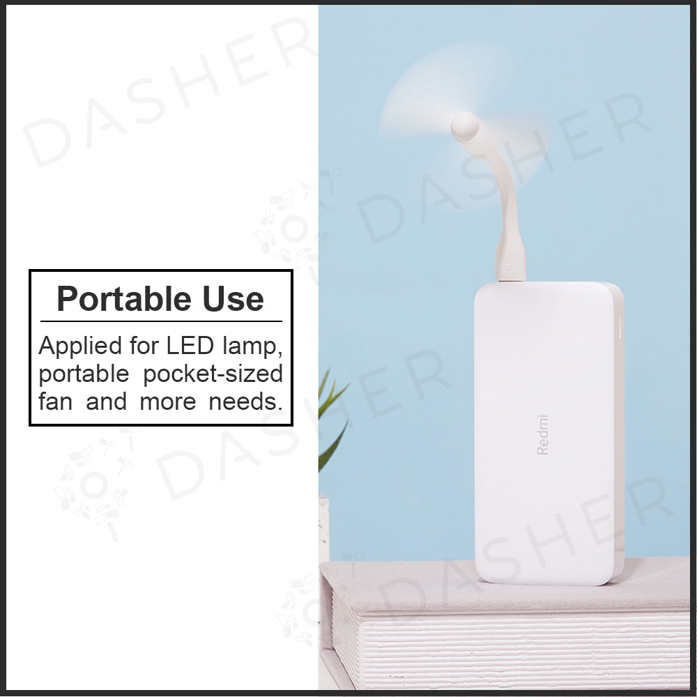 Portable power bank with cable, white case