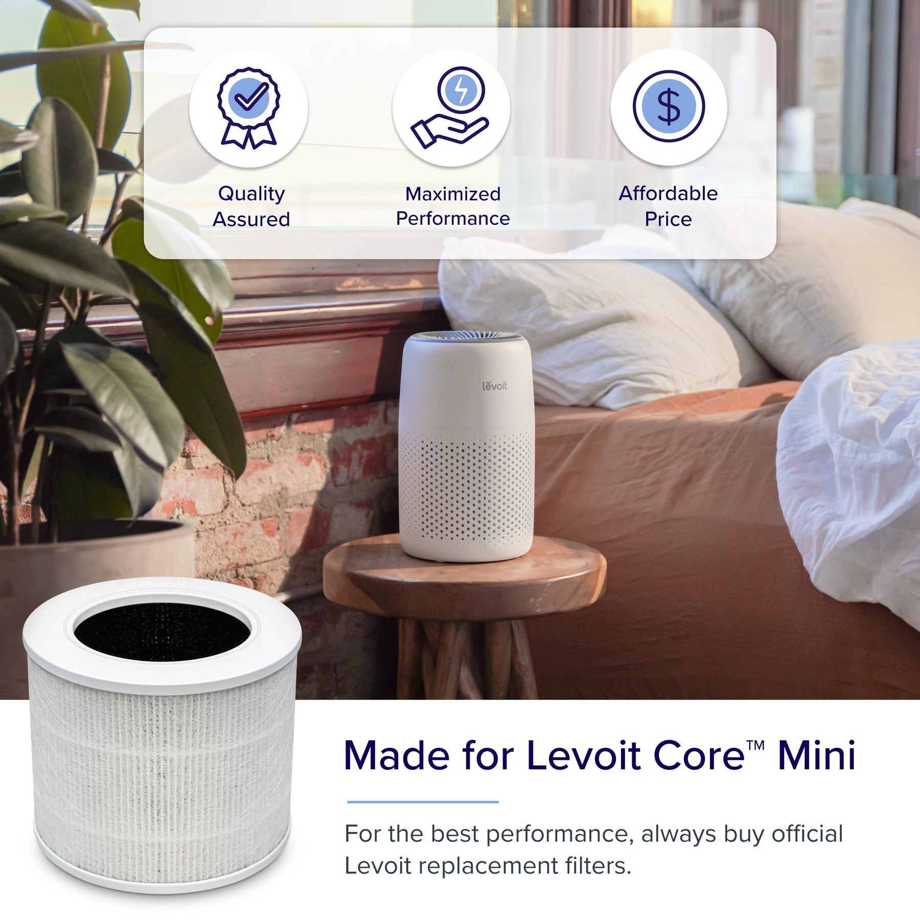 Levoit Core Mini Air Purifier With Aromatherapy (16 ㎡ / 169 ft²)