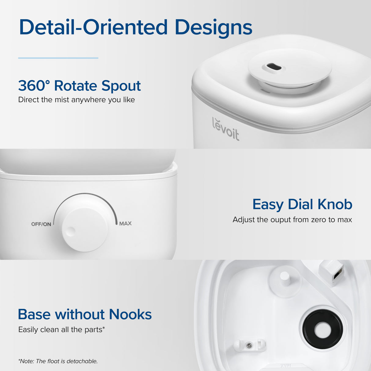 Levoit Classic 160 Ultrasonic Humidifier for Bedroom 2.5L Tank Up to 25 Hours