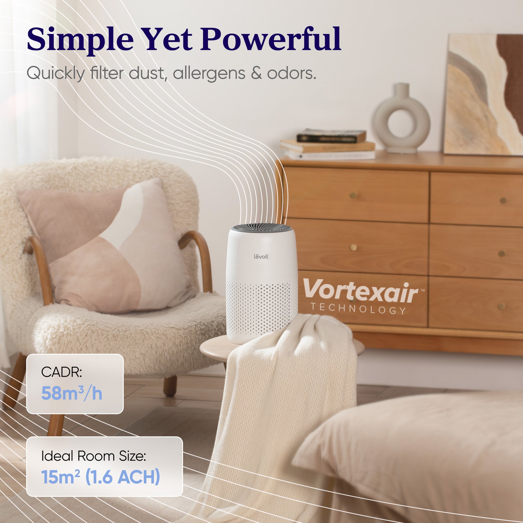 Levoit Core Mini Air Purifier With Aromatherapy (16 ㎡ / 169 ft²)