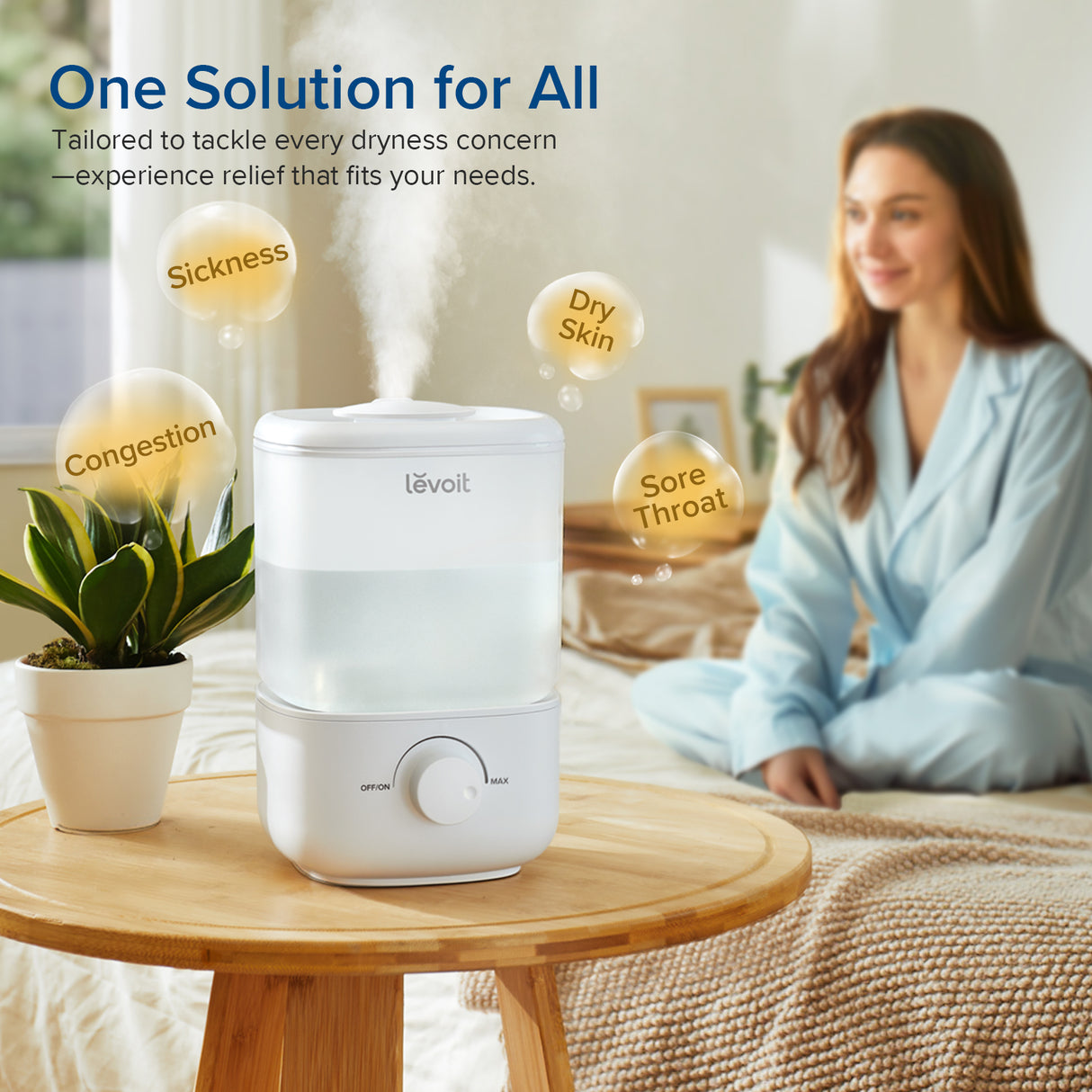 Levoit Classic 160 Ultrasonic Humidifier for Bedroom 2.5L Tank Up to 25 Hours