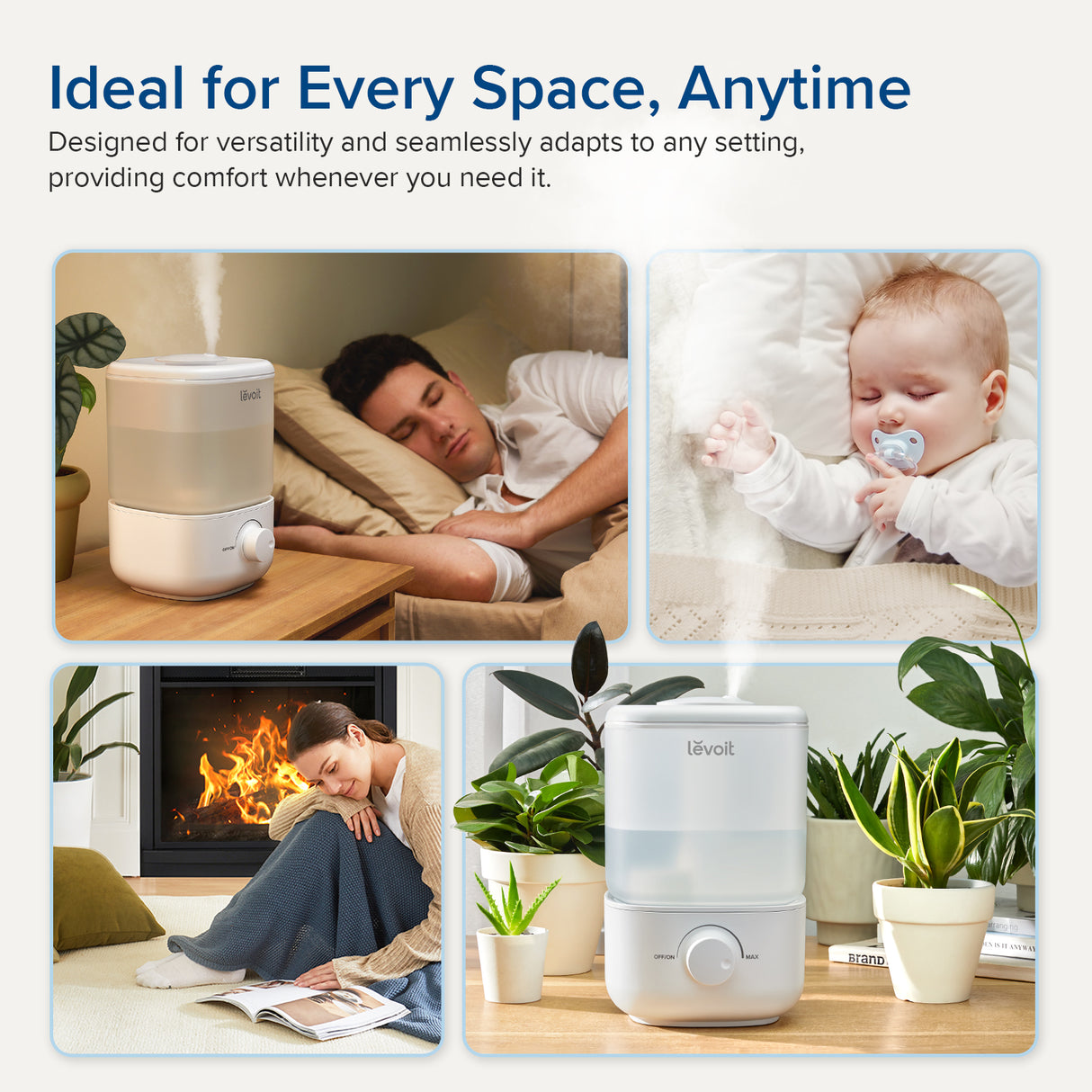 Levoit Classic 160 Ultrasonic Humidifier for Bedroom 2.5L Tank Up to 25 Hours
