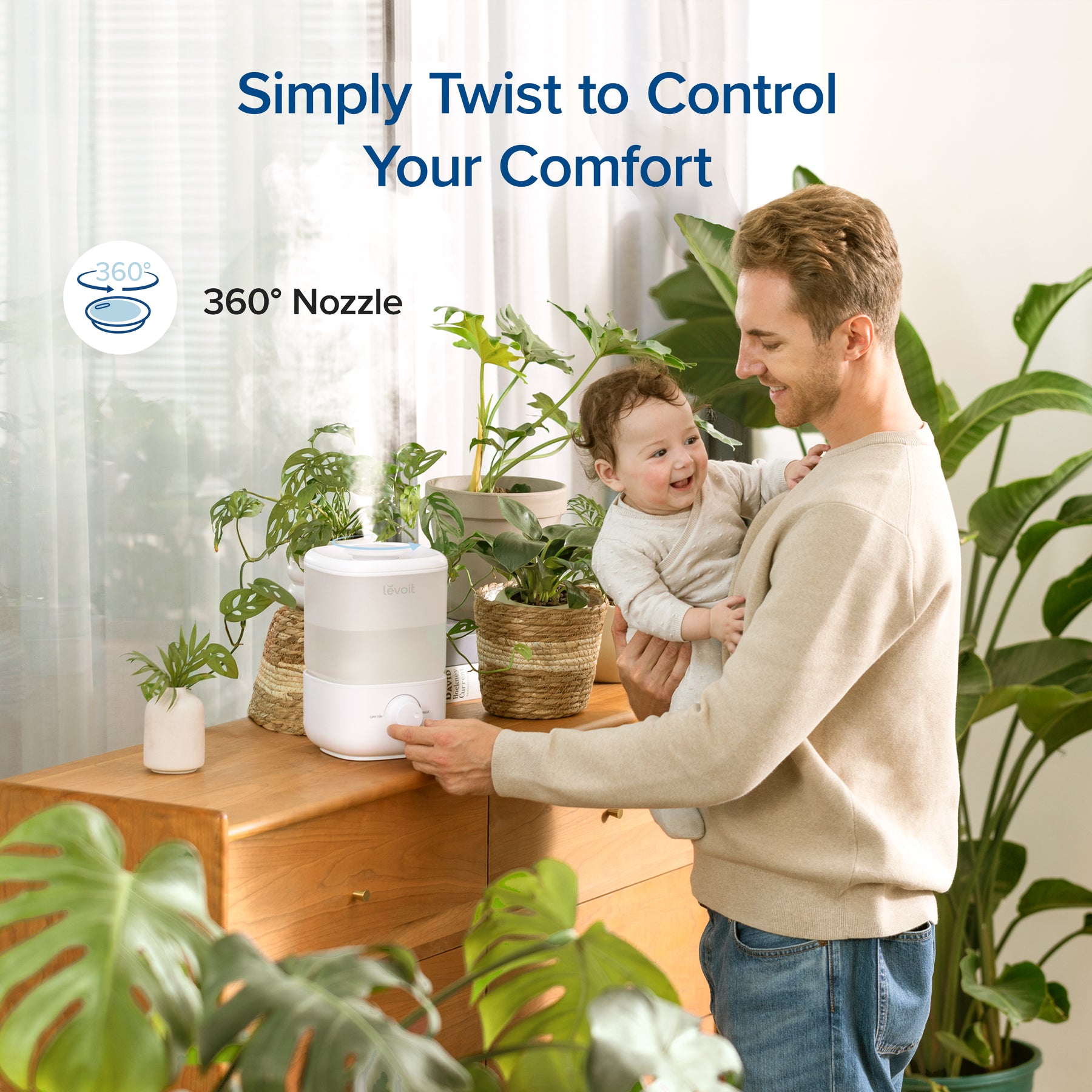 Levoit Classic 160 Ultrasonic Humidifier for Bedroom 2.5L Tank Up to 25 Hours