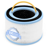 Levoit Sprout replacement HEPA filter with white pleated media and black top seal