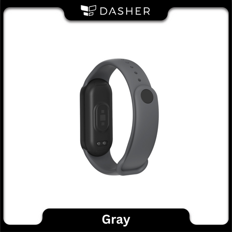 Mi Band 8 strap, Grey silicone band with watch sensor module and side clasp