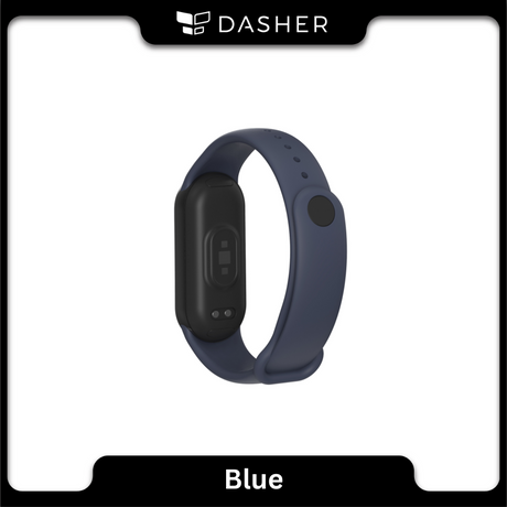 Mi Band 8 strap, Blue silicone band with watch sensor module and side clasp
