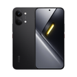 POCO X8 Pro Max smartphone with black back, dual cameras, and glowing front display