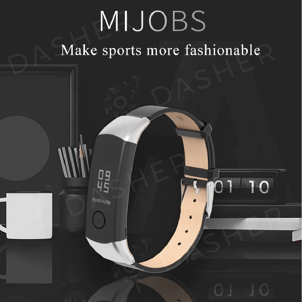 Mijobs Leather Strap for Honor Band 5 and Band 4