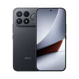 Black smartphone front and back view with quad-camera module