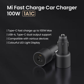 Xiaomi Mi Car Charger Dual Output USB-A Type-C Super Fast Charge (100W)