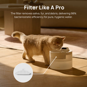 Hiigge Snowball SE Cordless Pet Water Fountain 2.3L with App Control Last Up to 96 Days