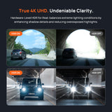 Dash cam HDR recording comparison with HDR on/off roadway views