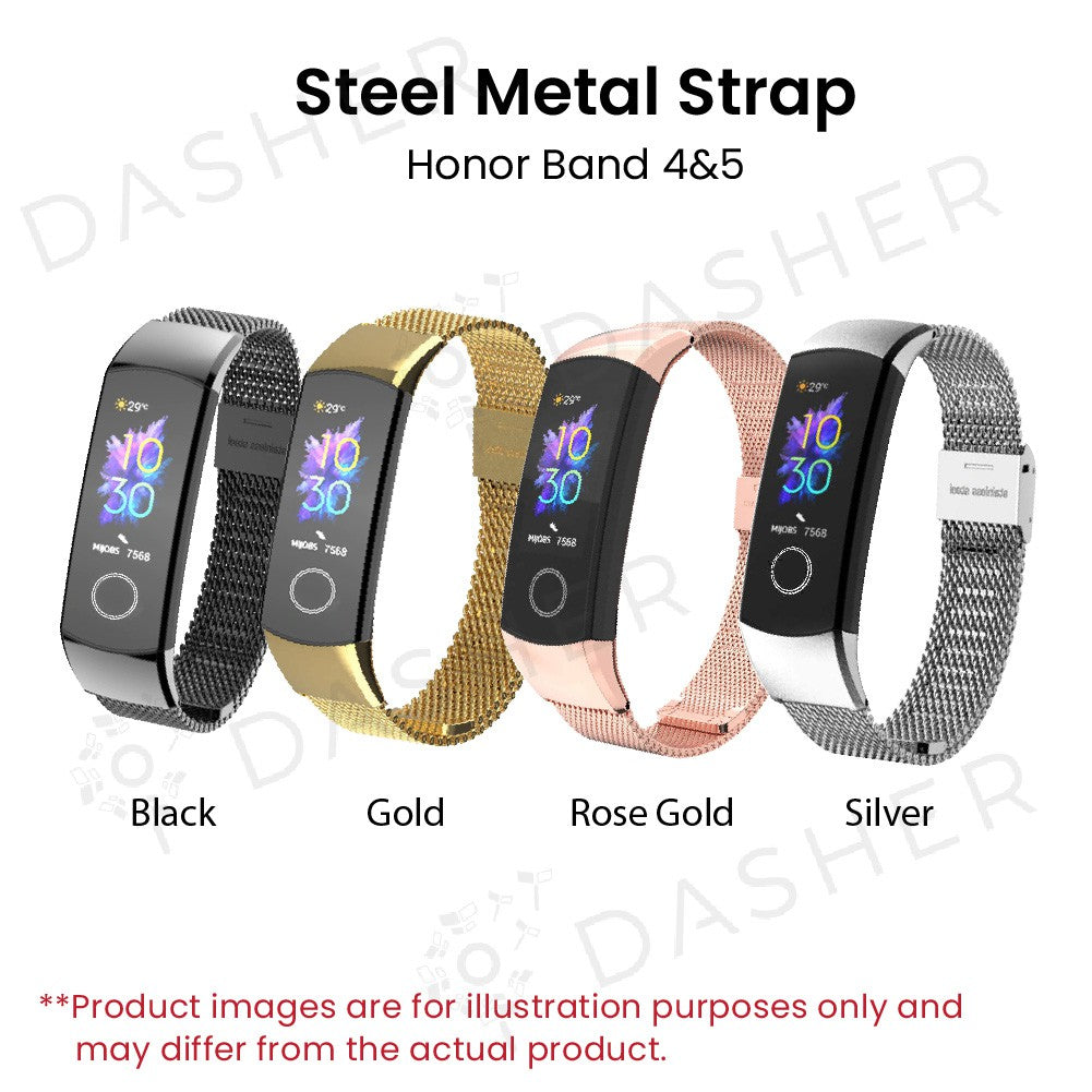 Mijobs Mesh Stainless Steel Strap for Honor Band 5 and Band 4