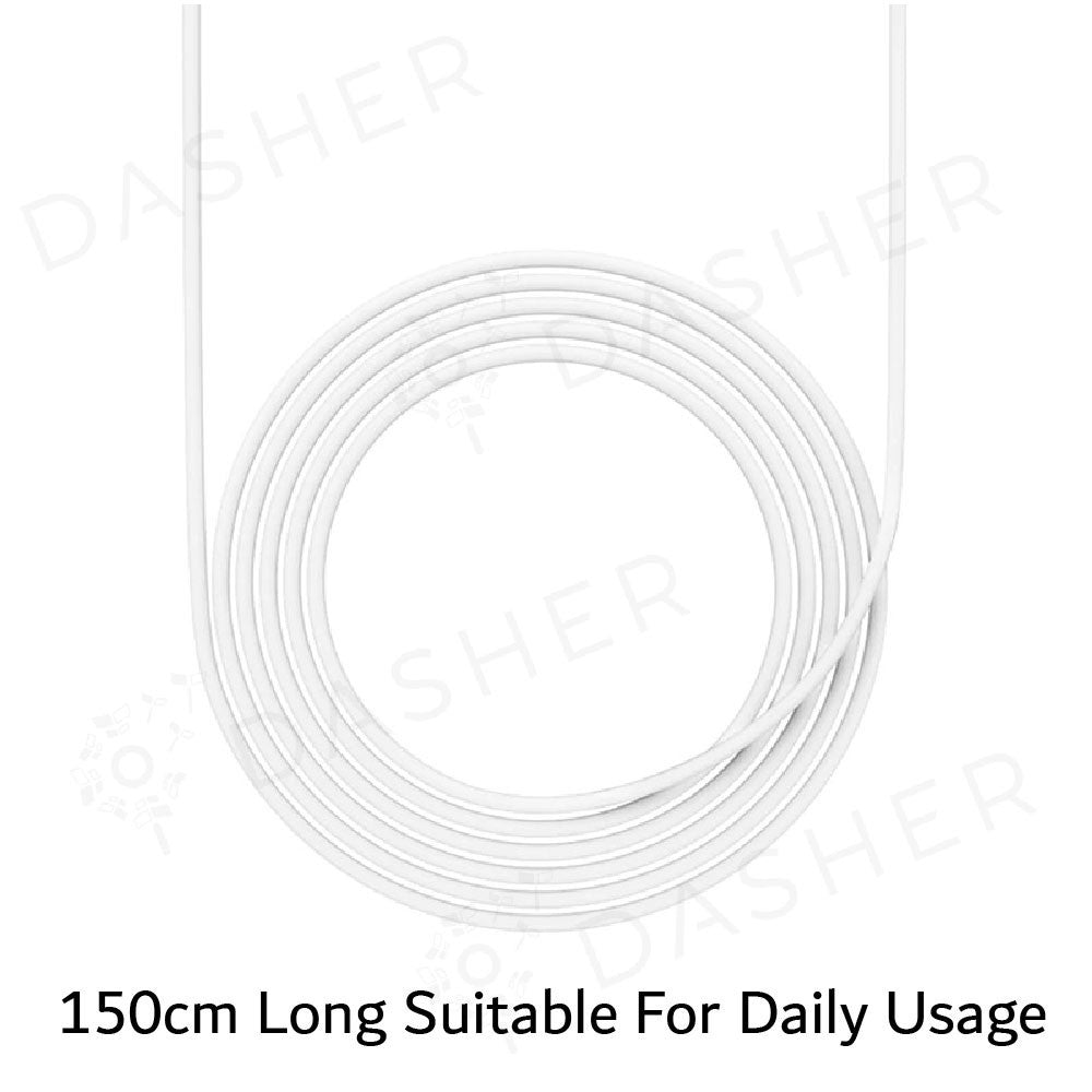 White 150cm Type-C to Type-C charging and data cable, coiled view