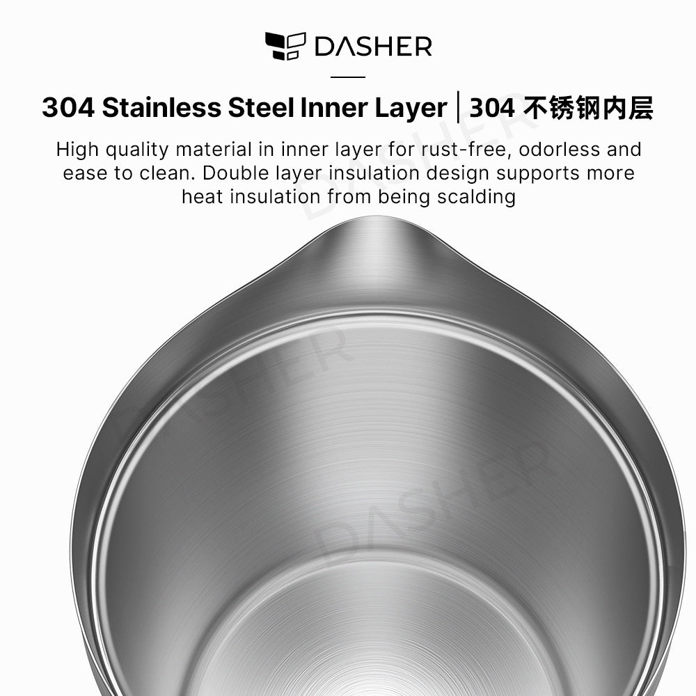 304 stainless steel inner pot of an electric kettle with brushed metal finish