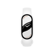 Fitness smart band with white strap, side view with battery 80% screen