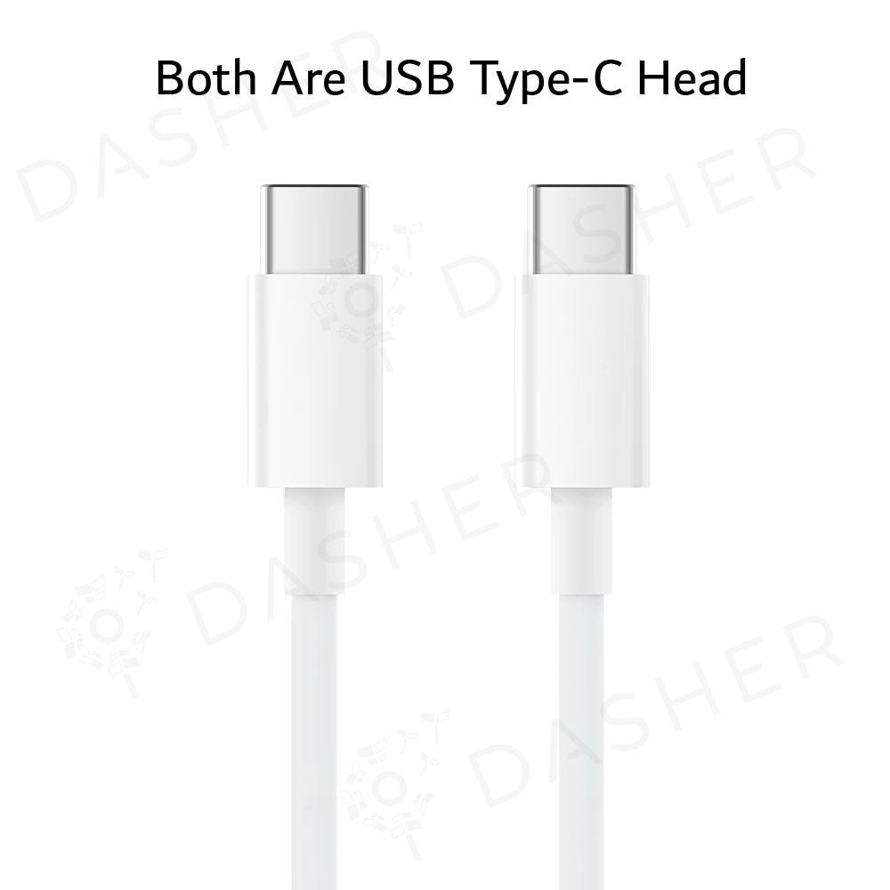 White Type-C to Type-C cable with two USB Type-C heads