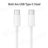 White Type-C to Type-C cable with two USB Type-C heads