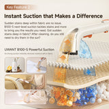 Spot cleaner instant suction feature panel with nozzle and hose attachment
