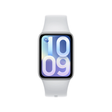 Xiaomi Smart Band 10 Pro smartwatch with silver silicone strap and blue digital display