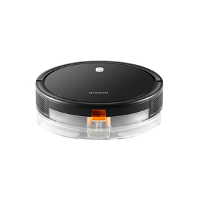 Xiaomi Robot Vacuum E5, black top view with orange charging sensor