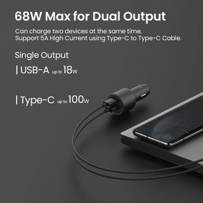 Xiaomi Mi Car Charger Dual Output USB-A Type-C Super Fast Charge (100W)