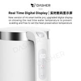 Electric smart kettle with side control panel and digital temperature display