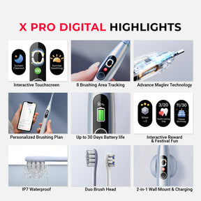 [New] Oclean X Pro Digital Smart Electric Toothbrush With Touch Screen, Instant Feedback & App Connectivity