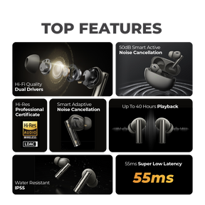 realme Buds Air 6 Pro True Wireless Earphone 50dB Deep Sea Noise Reduction 2.0 Bluetooth 5.3 40 Hours