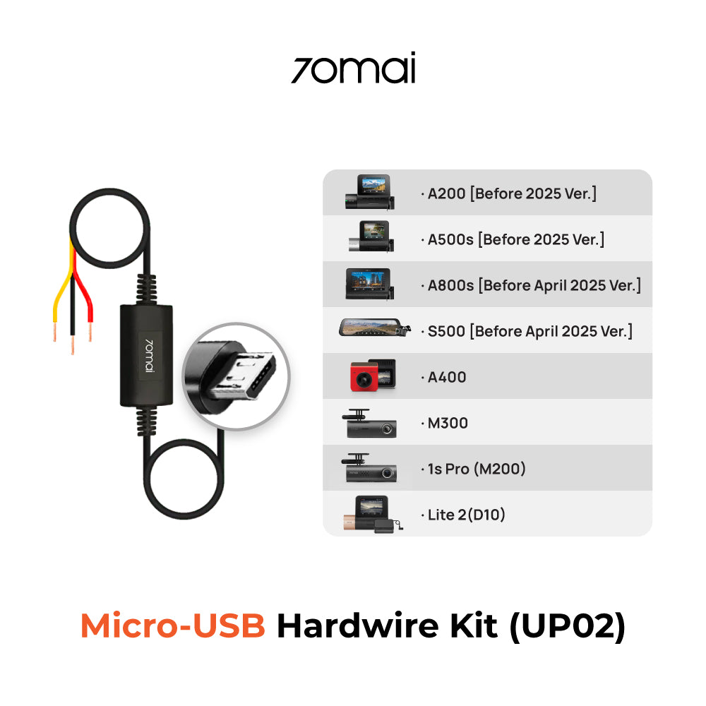 70mai Hardwire Kit - Micro-USB (UP02)