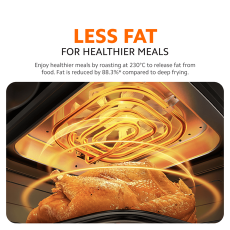Xiaomi dual zone air fryer 10L baking tray with chicken breast cooking inside