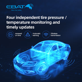 EBAT Steelmate Solar Powered TPMS Tire Pressure and Temp Monitoring Sensor