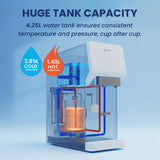 Puro Core Wasserreiniger mit Hot- und Cold-Tanks, transparente Innenansicht