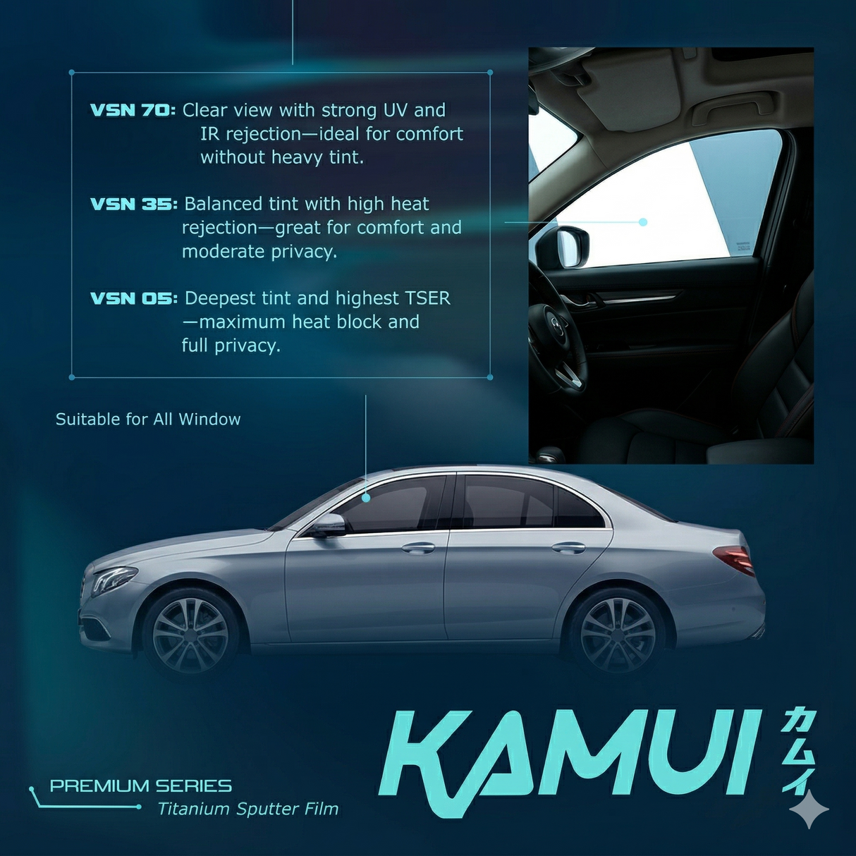 H1 Highwayone KAMUI Series tint window film for car windows