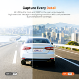 Dashcam showing high-detail dual perspective recording with HDR on and off