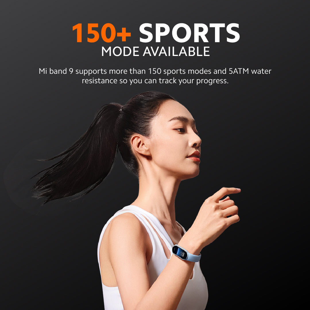 MI BAND 9, Luiminosità 1200 Nit, Schermo AMOLED 1.62'', Mi Smart Band 9