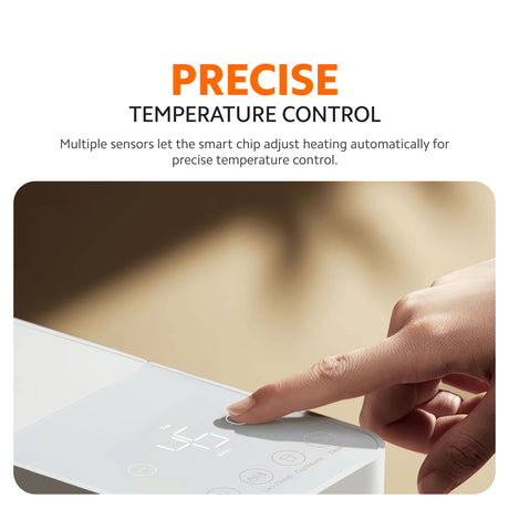 Instant hot water dispenser with top touch panel and fingertip selecting settings