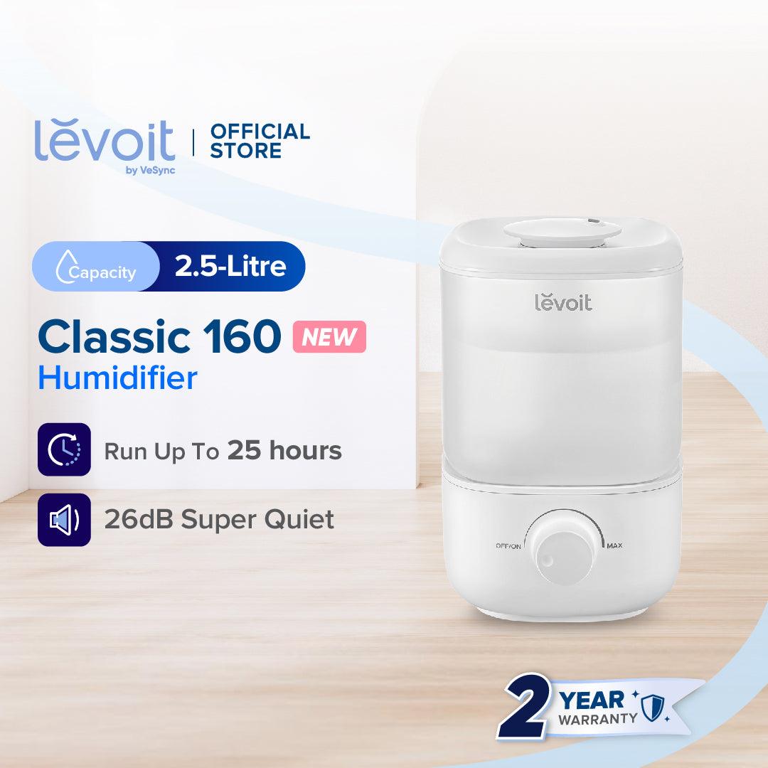 Levoit Classic 160 Ultrasonic Humidifier for Bedroom 2.5L Tank Up to 25 Hours