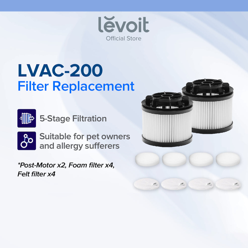 Levoit 10Pcs Replacement Filters for LVAC-200 Cordless Vacuum Cleaner