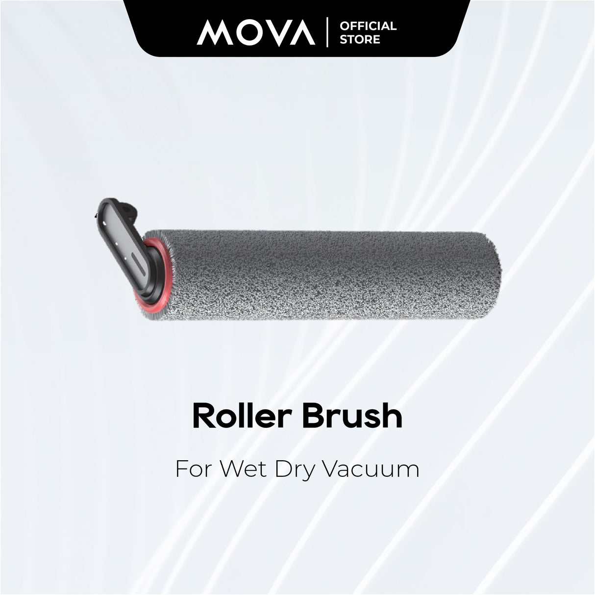 Roller Brush für Nass-/Trockensauger, graue Walze mit rotem Seitenring
