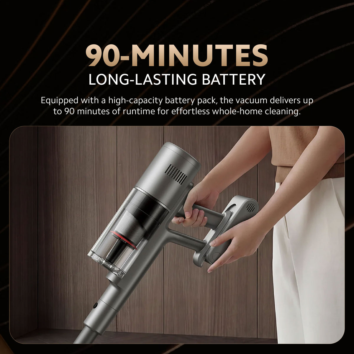 Mijia Vacuum Cleaner 4 Pro handheld motor and dust bin with 90-minute battery life