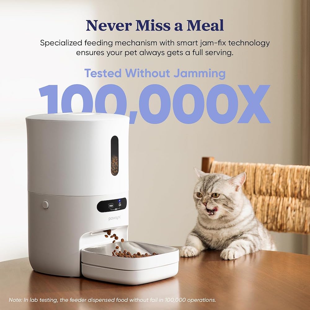 PAWSYNC Smart Pet Feeder APP Control Automatic Food Dispenser Smart Scale 3.6L Capacity